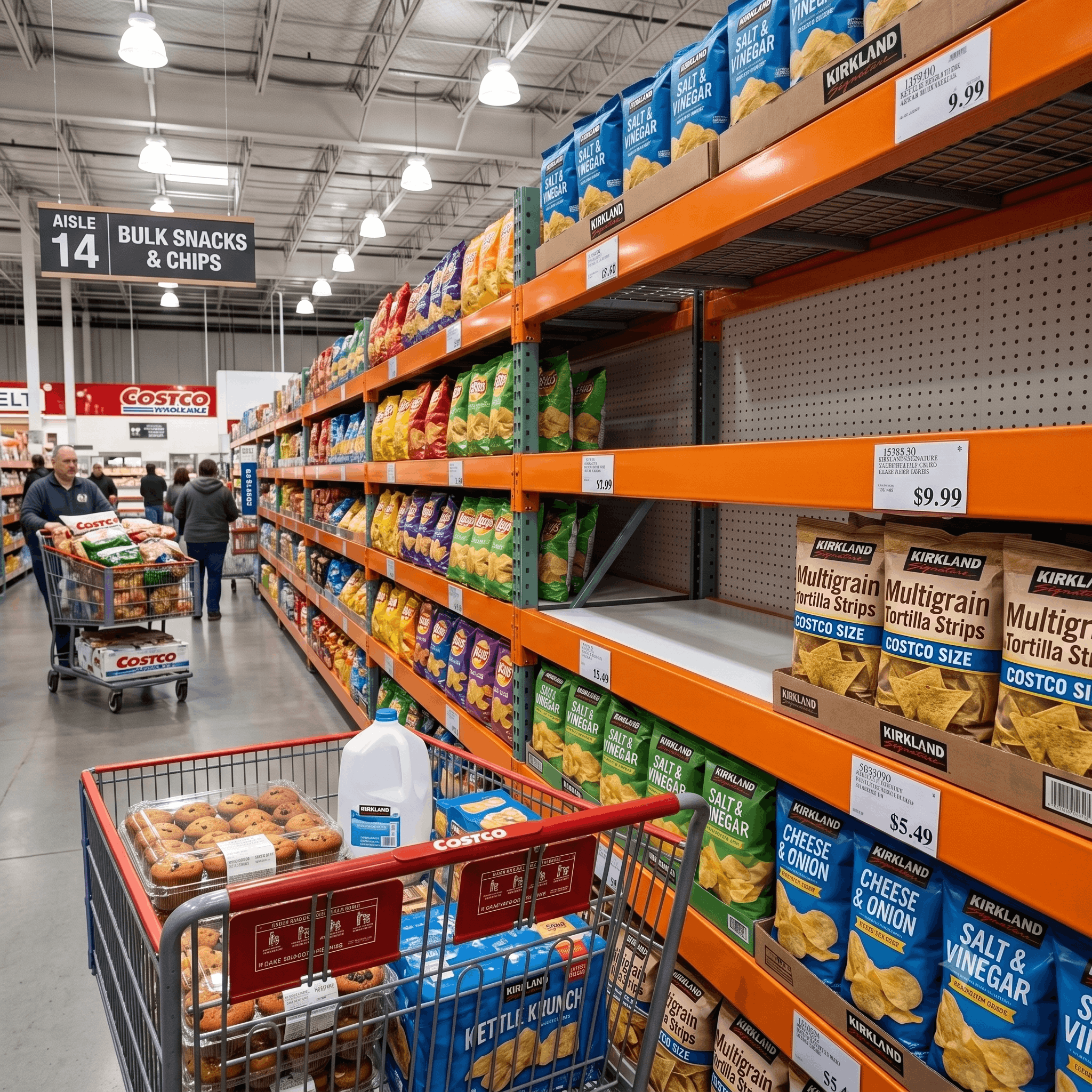 Empty space on a supermarket shelf where a product should be